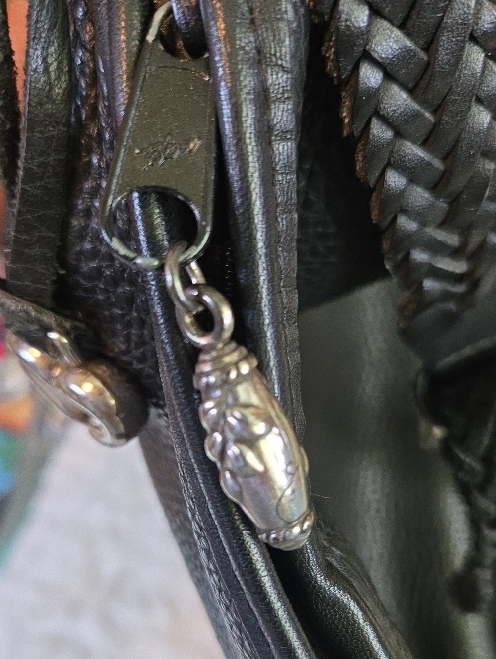 Brighton Black Braided-Handle Shoulder Bag with Heart Charm - Picture 3 of 8